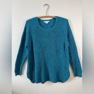 Liz Claiborne Woman Teal Chunky Knit Sweater 2X Cotton